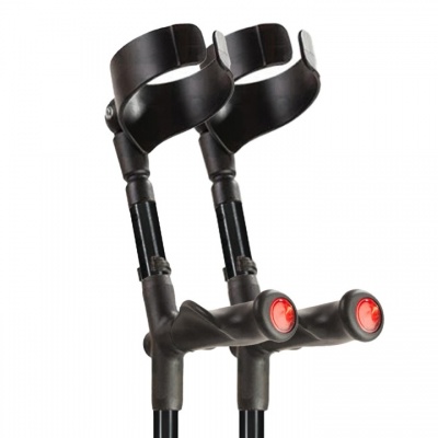 Flexyfoot Black Closed-Cuff Comfort-Grip Double-Adjustable Crutches (Pair)