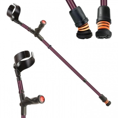 Flexyfoot Blackberry Closed-Cuff Comfort-Grip Double-Adjustable Crutch (Left Hand)