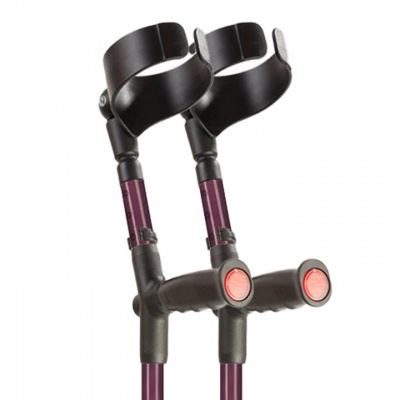 Flexyfoot Blackberry Closed-Cuff Soft-Grip Double-Adjustable Crutches (Pair)