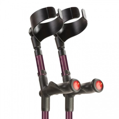 Flexyfoot Blackberry Closed-Cuff Comfort-Grip Double-Adjustable Crutches (Pair)