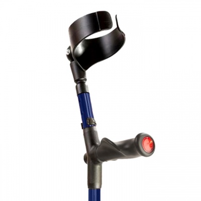 Flexyfoot Blue Closed-Cuff Comfort-Grip Double-Adjustable Crutch (Left Hand)