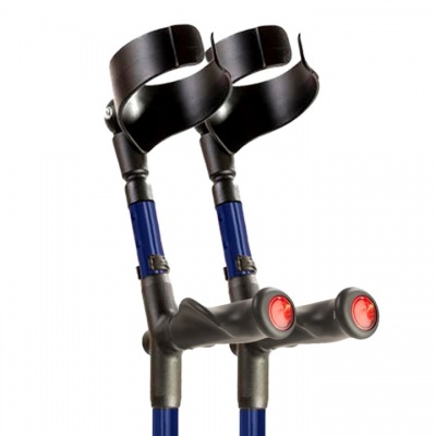 Flexyfoot Blue Closed-Cuff Comfort-Grip Double-Adjustable Crutches (Pair)