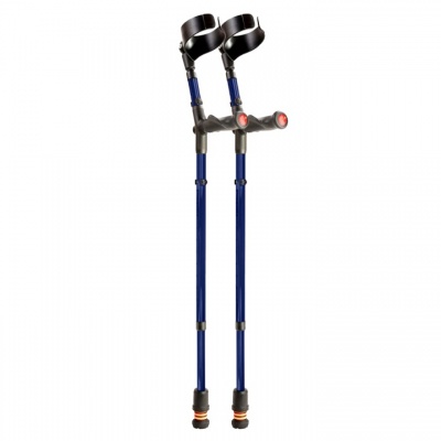 Flexyfoot Soft Grip Double Adjustable Crutches - Textured Black