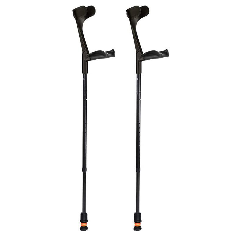 Flexyfoot Carbon Fibre Comfort Grip Open Cuff Black Folding Crutches (Pair)