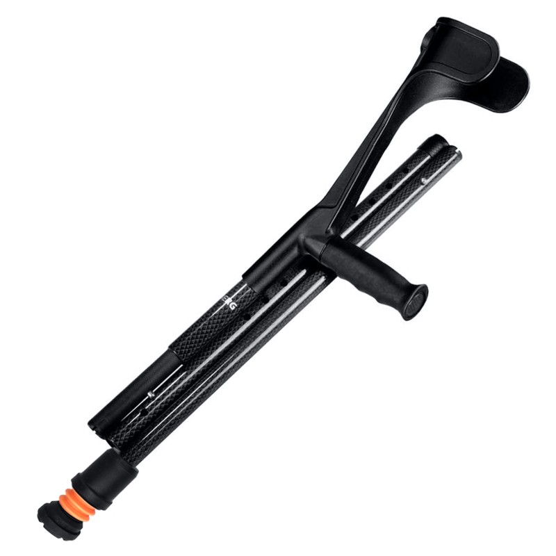 Flexyfoot Carbon Fibre Soft Grip Open Cuff Black Folding Crutch
