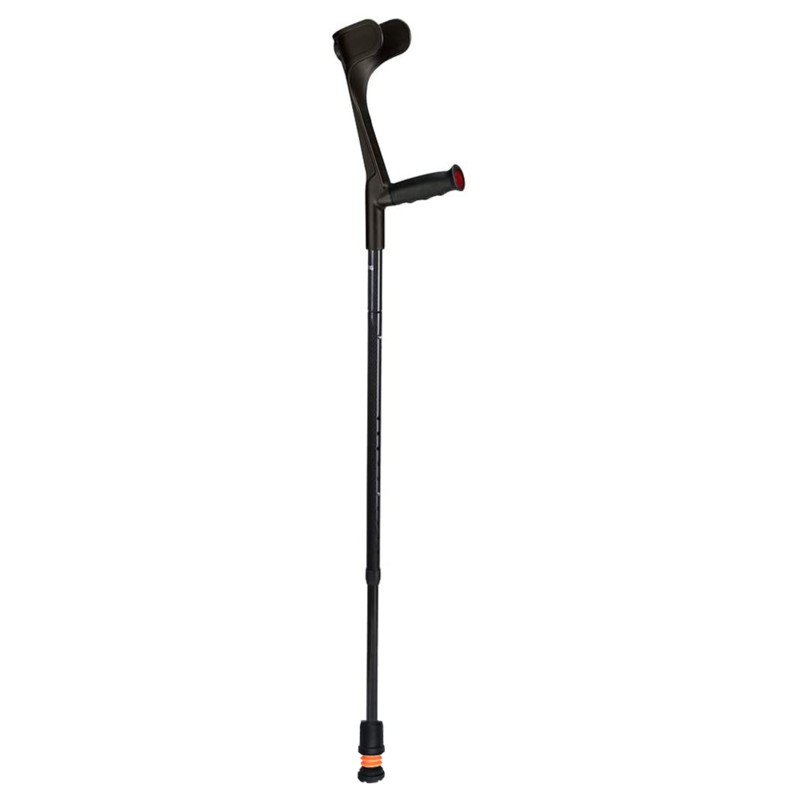 Flexyfoot Carbon Fibre Soft Grip Open Cuff Black Folding Crutch