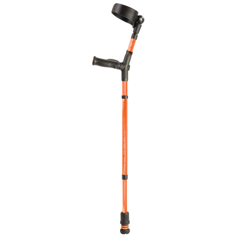 Flexyfoot Comfort Grip Double Adjustable Orange Crutch for the Left Hand