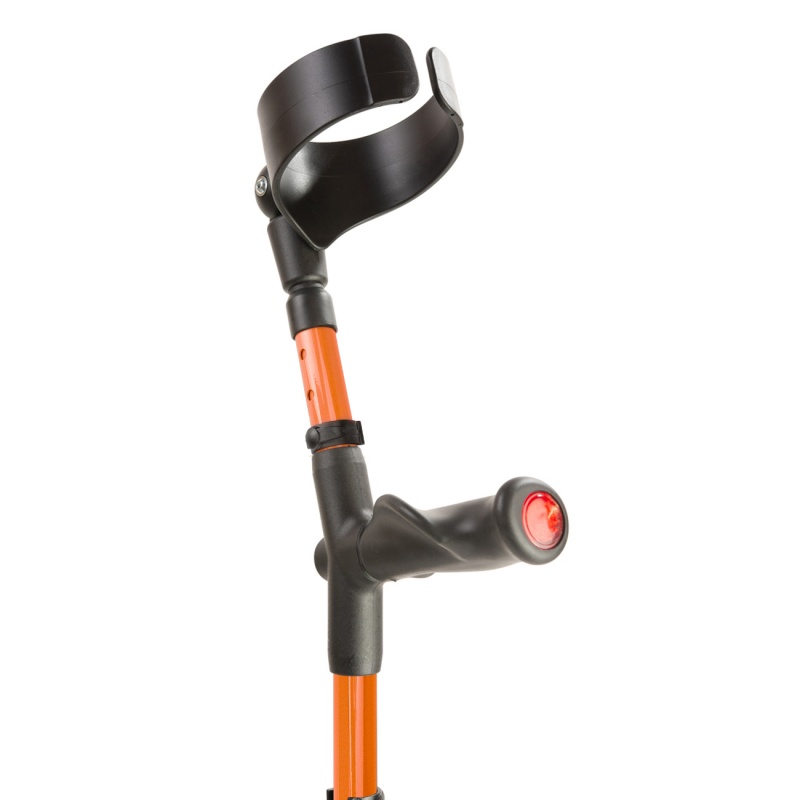 Flexyfoot Comfort Grip Double Adjustable Orange Crutch for the Left Hand