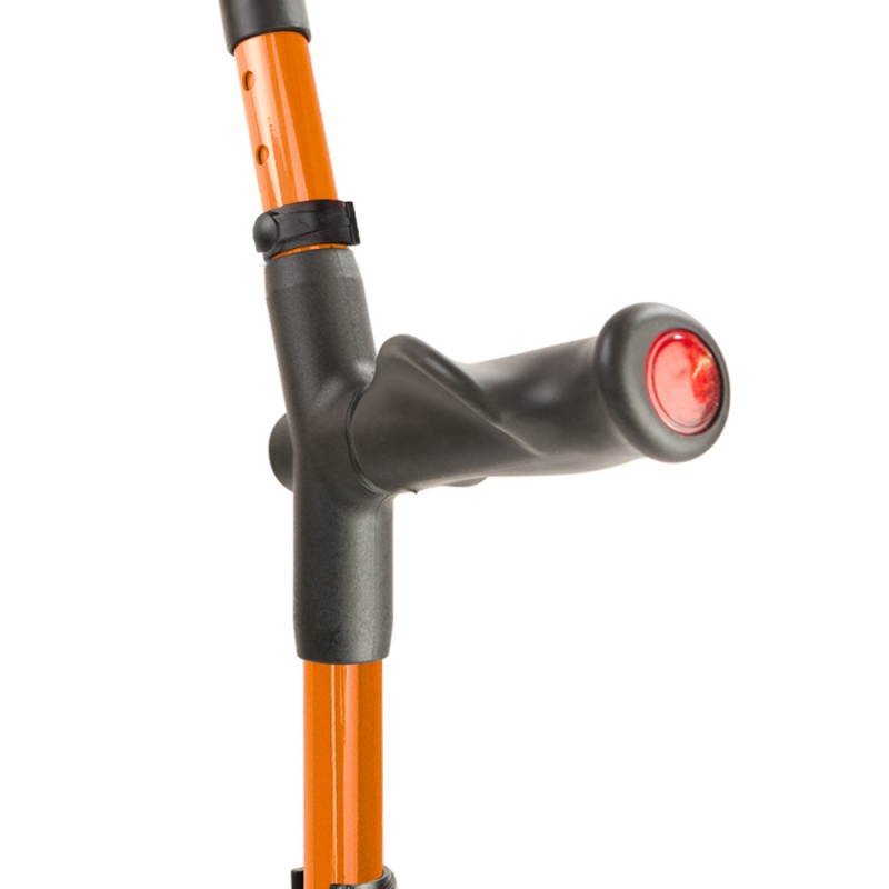 Flexyfoot Comfort Grip Double Adjustable Orange Crutch for the Left Hand