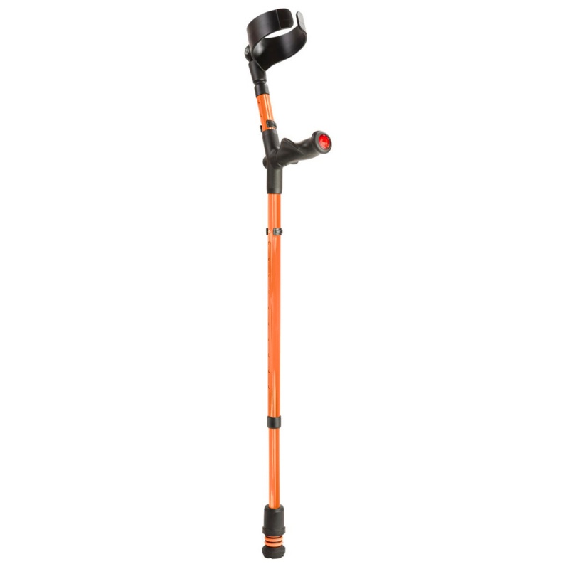 Flexyfoot Comfort Grip Double Adjustable Orange Crutch for the Left Hand