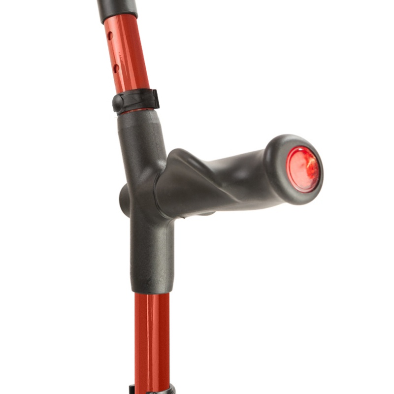 Flexyfoot Comfort Grip Double Adjustable Red Crutch for the Left Hand