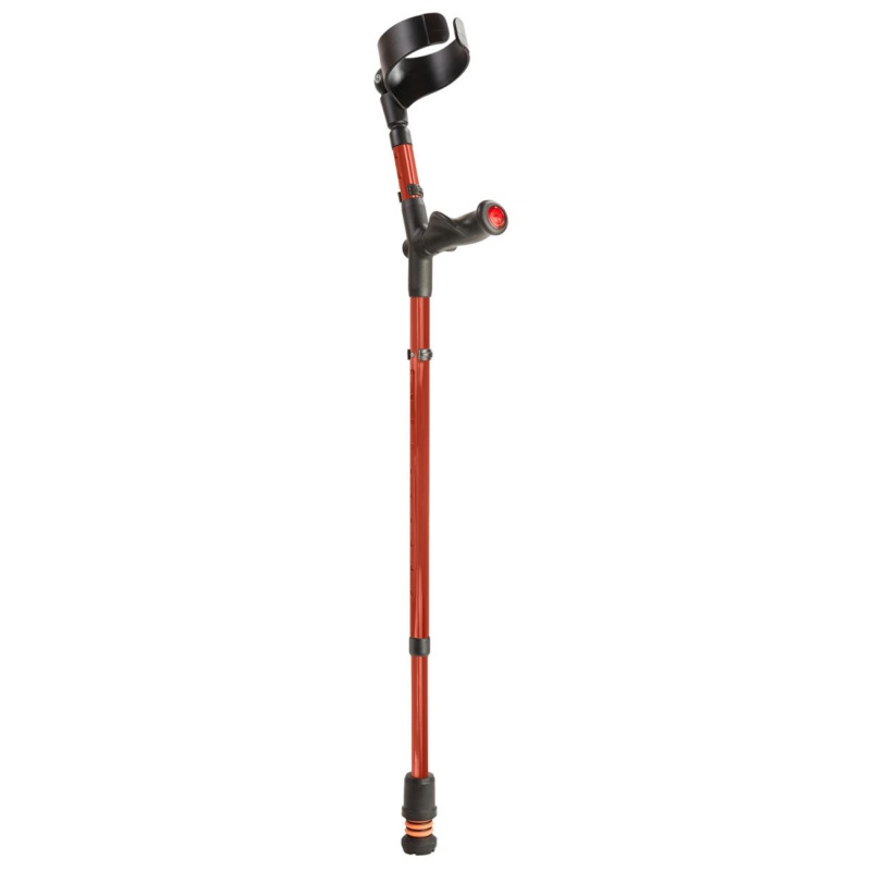 Flexyfoot Comfort Grip Double Adjustable Red Crutch for the Left Hand