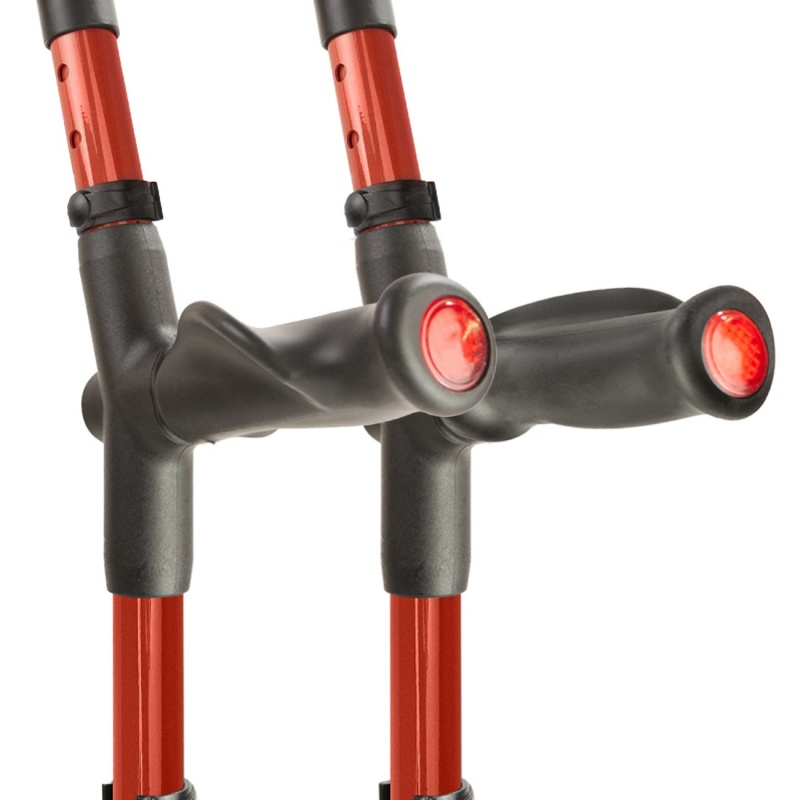 Flexyfoot Comfort Grip Double Adjustable Red Crutches (Pair)