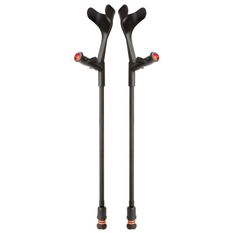 Flexyfoot Comfort Grip Open Cuff Black Crutches (Pair)