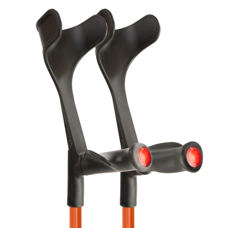 Flexyfoot Comfort Grip Open Cuff Orange Crutches (Pair)