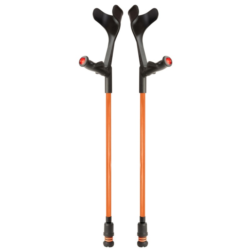 Flexyfoot Comfort Grip Open Cuff Orange Crutches (Pair)