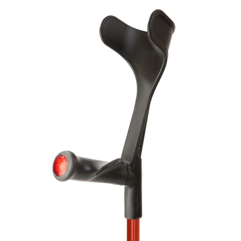 Flexyfoot Comfort Grip Open Cuff Red Crutch for the Right Hand