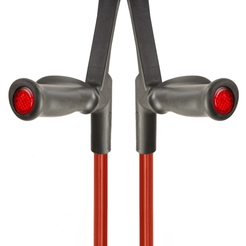 Flexyfoot Comfort Grip Open Cuff Red Crutches (Pair)