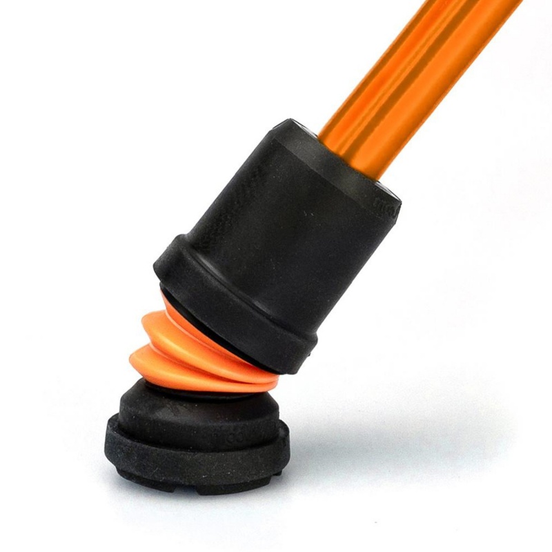 Flexyfoot Cork Derby Handle Orange Telescopic Walking Stick