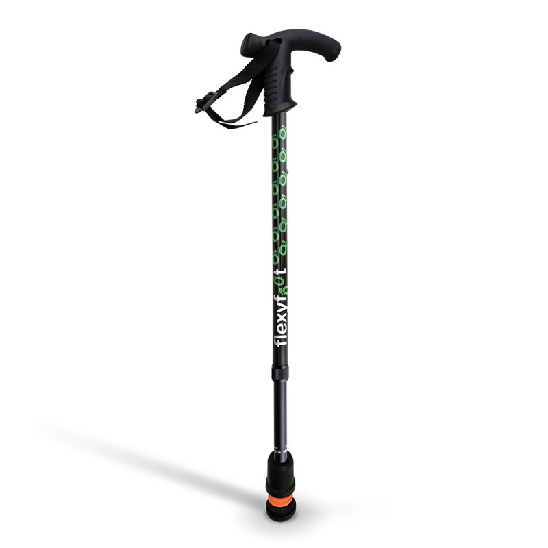 Flexyfoot Soft Derby Handle Black Telescopic Walking Stick