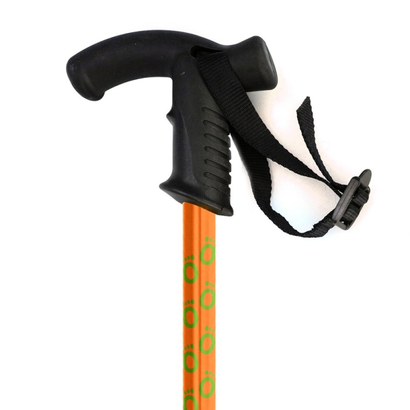 Flexyfoot Soft Derby Handle Orange Telescopic Walking Stick
