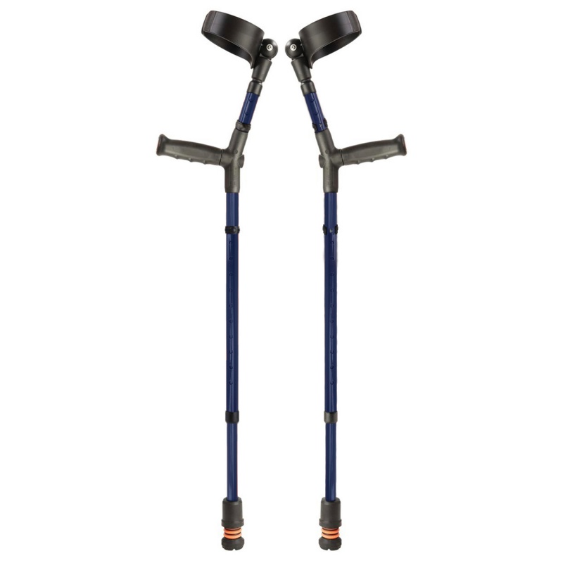 Flexyfoot Standard Soft Grip Handle Closed Cuff Blue Crutches (Pair)