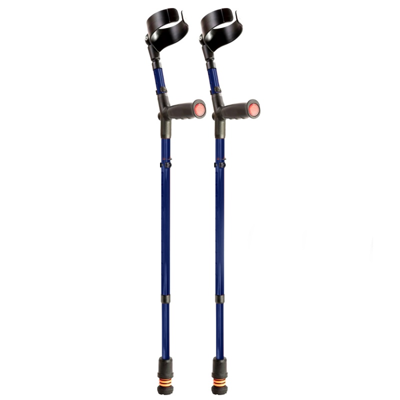 Flexyfoot Standard Soft Grip Handle Closed Cuff Blue Crutches (Pair)