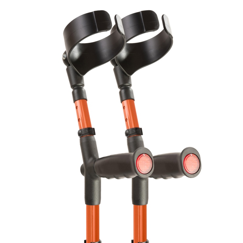 Flexyfoot Standard Soft Grip Handle Closed Cuff Orange Crutches (Pair)