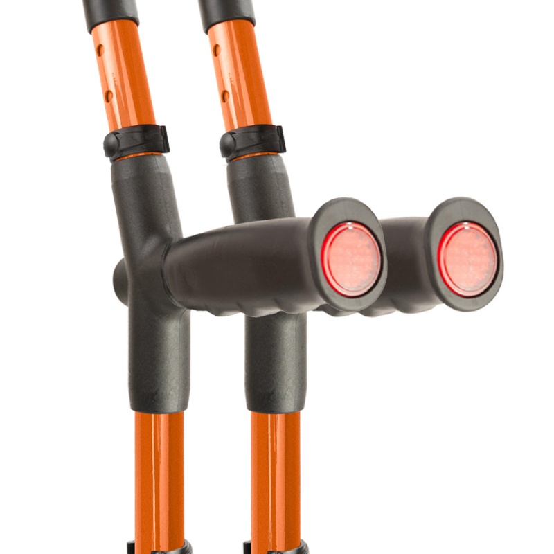 Flexyfoot Standard Soft Grip Handle Closed Cuff Orange Crutches (Pair)