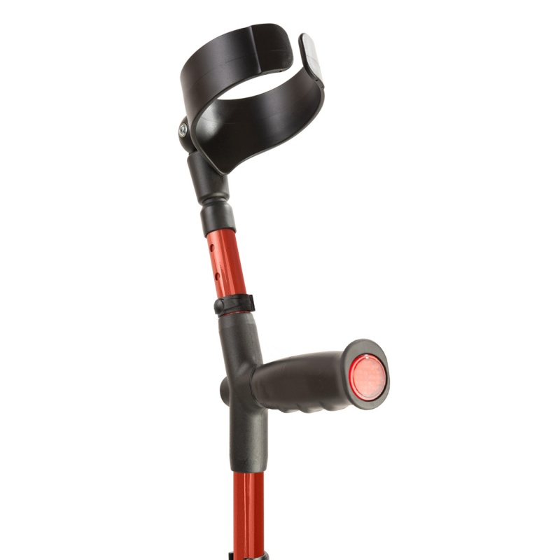 Flexyfoot Standard Soft Grip Handle Closed Cuff Red Crutch