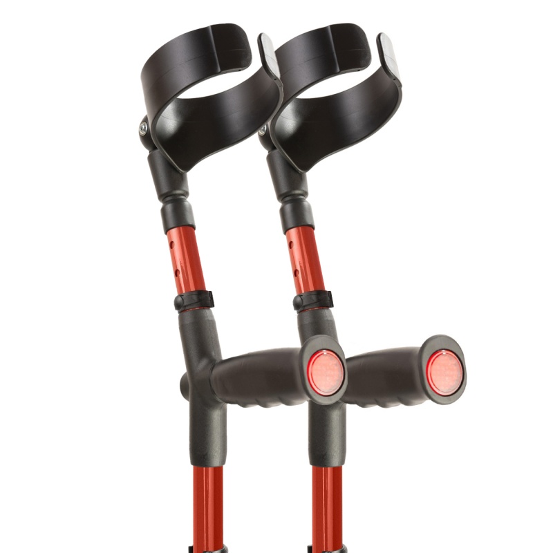 Flexyfoot Standard Soft Grip Handle Closed Cuff Red Crutches (Pair)