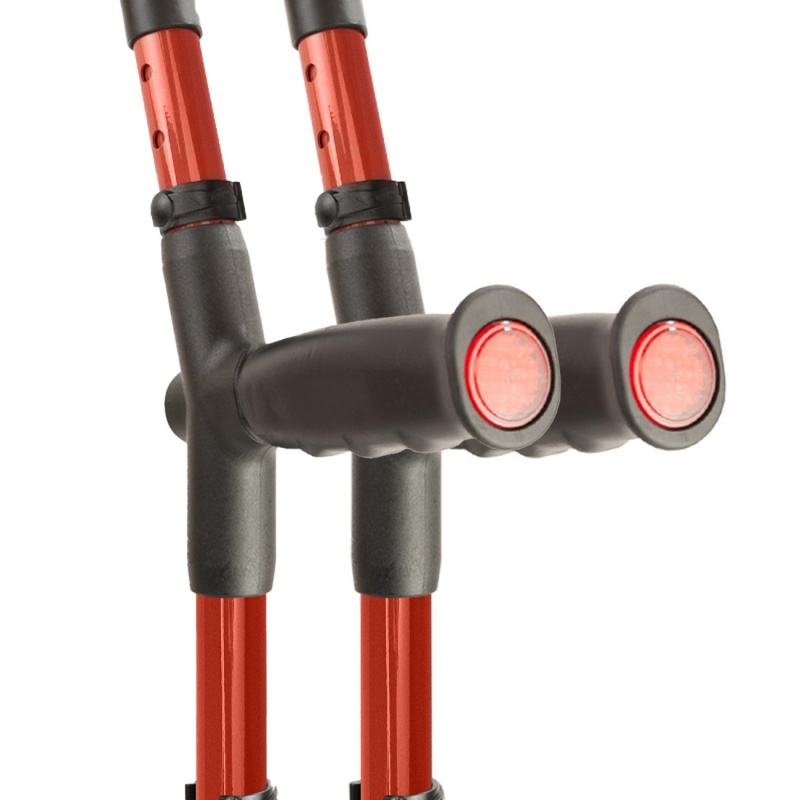 Flexyfoot Standard Soft Grip Handle Closed Cuff Red Crutches (Pair)