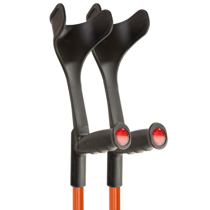 Flexyfoot Standard Soft Grip Handle Open Cuff Orange Crutches (Pair)