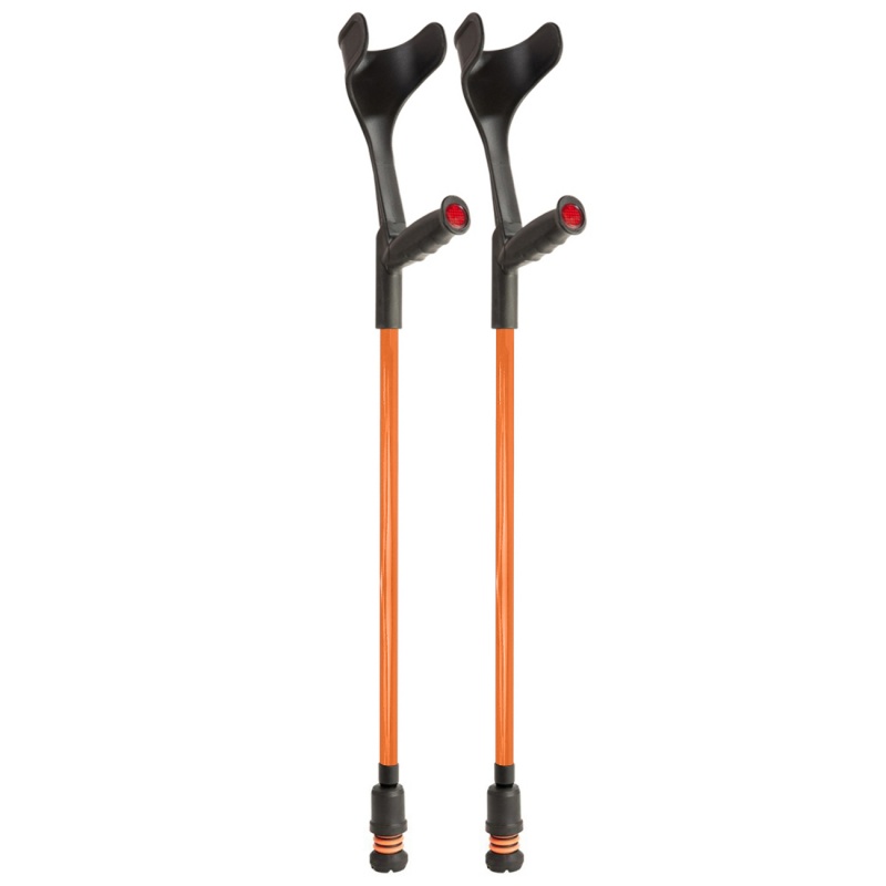 Flexyfoot Standard Soft Grip Handle Open Cuff Orange Crutches (Pair)
