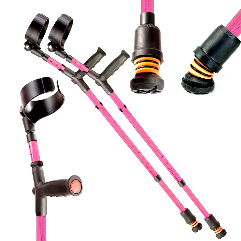 Flexyfoot Standard Pink Soft Grip Closed Cuff Crutches (Pair)