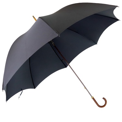 Fox Umbrellas GT1 Dark Grain Ash Crook Handle Black Umbrella