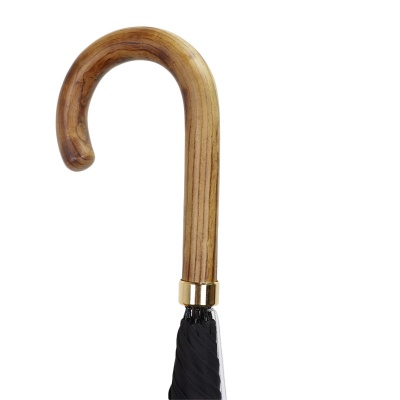 Fox Umbrellas GT1 Light Grain Ash Crook Handle Black Umbrella