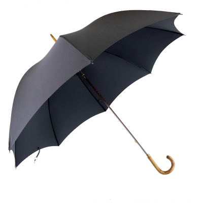 Fox Umbrellas GT1 Light Grain Ash Crook Handle Black Umbrella