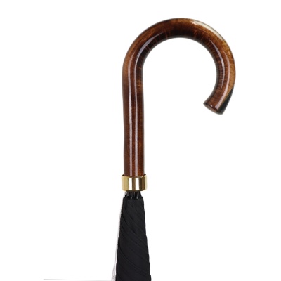 Fox Umbrellas GT18 Cow Horn Crook Handle Black Umbrella