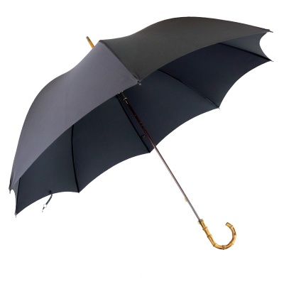 Fox Umbrellas GT9 Whangee Crook Handle Black Umbrella