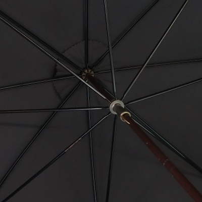 Fox Umbrellas GT9 Whangee Crook Handle Black Umbrella
