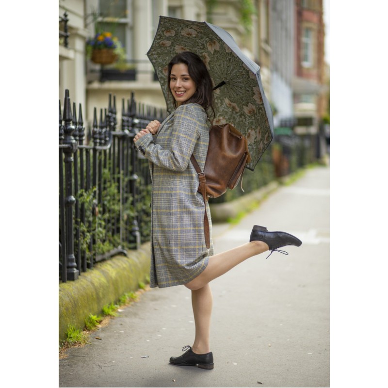 Fulton Bloomsbury-2 Morris and Co. Walking Umbrella (Pimpernel Bayleaf Manilla)
