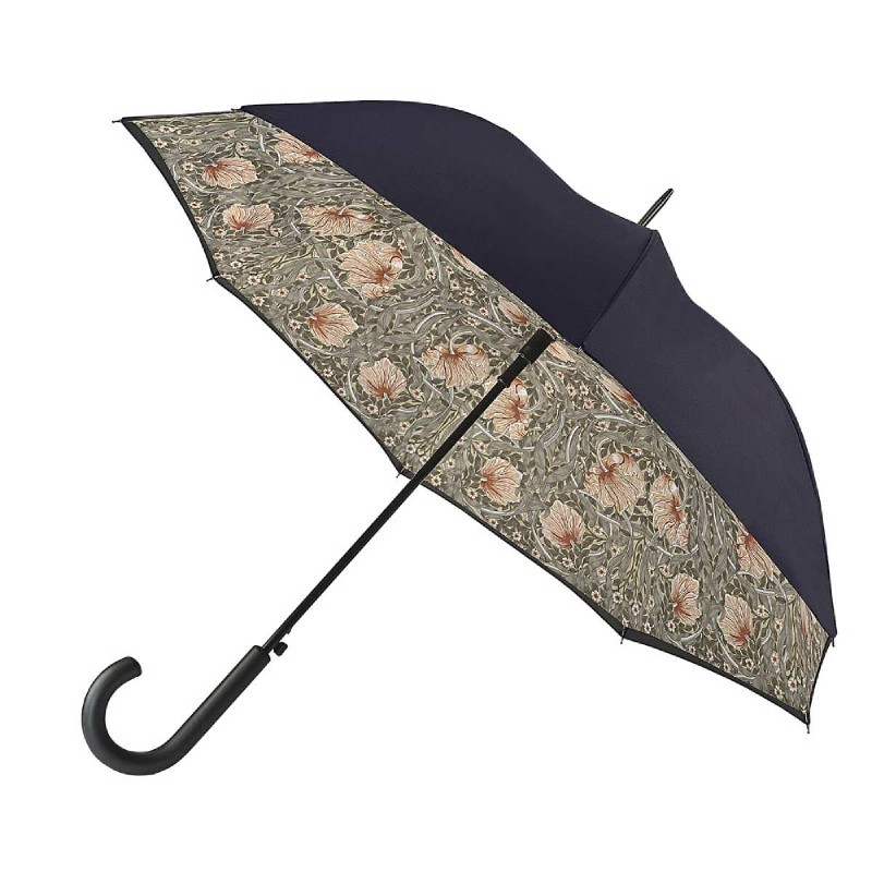 Fulton Bloomsbury-2 Morris and Co. Walking Umbrella (Pimpernel Bayleaf Manilla)