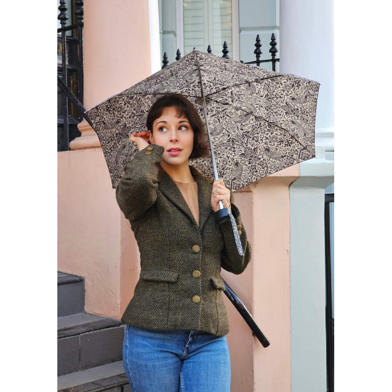 Fulton Tiny 2 Morris and Co Collection Foldable UV Umbrella (Strawberry Thief Pure)