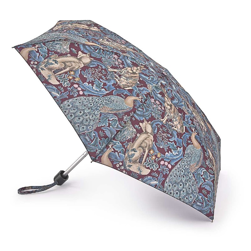Fulton Tiny 2 Morris and Co Collection Compact Umbrella (Forest Plum)