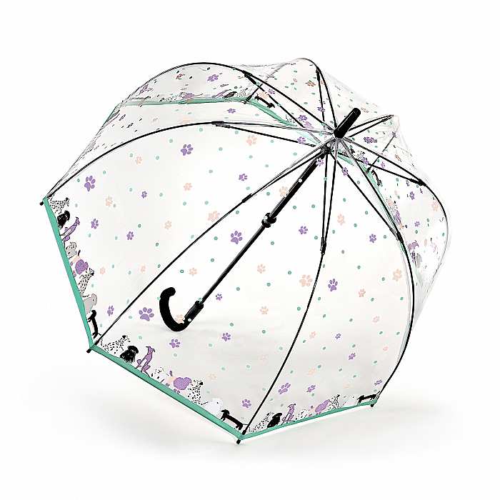 Fulton Birdcage Clear Dome Umbrella (Dog and Bone)