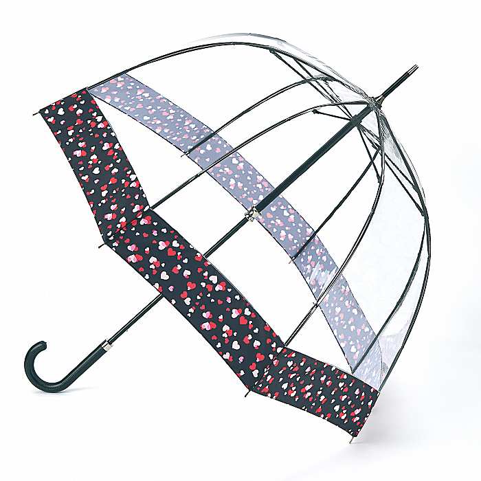 Fulton Birdcage Luxe Clear Dome Umbrella (Love Hearts)