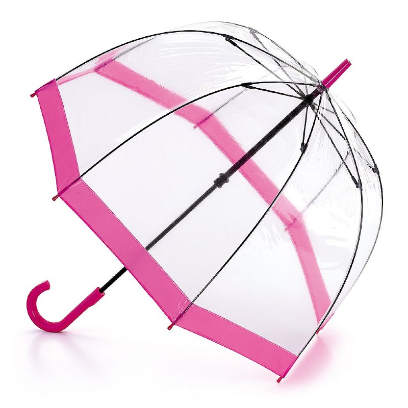 Fulton Birdcage Clear Dome Umbrella (Pink)