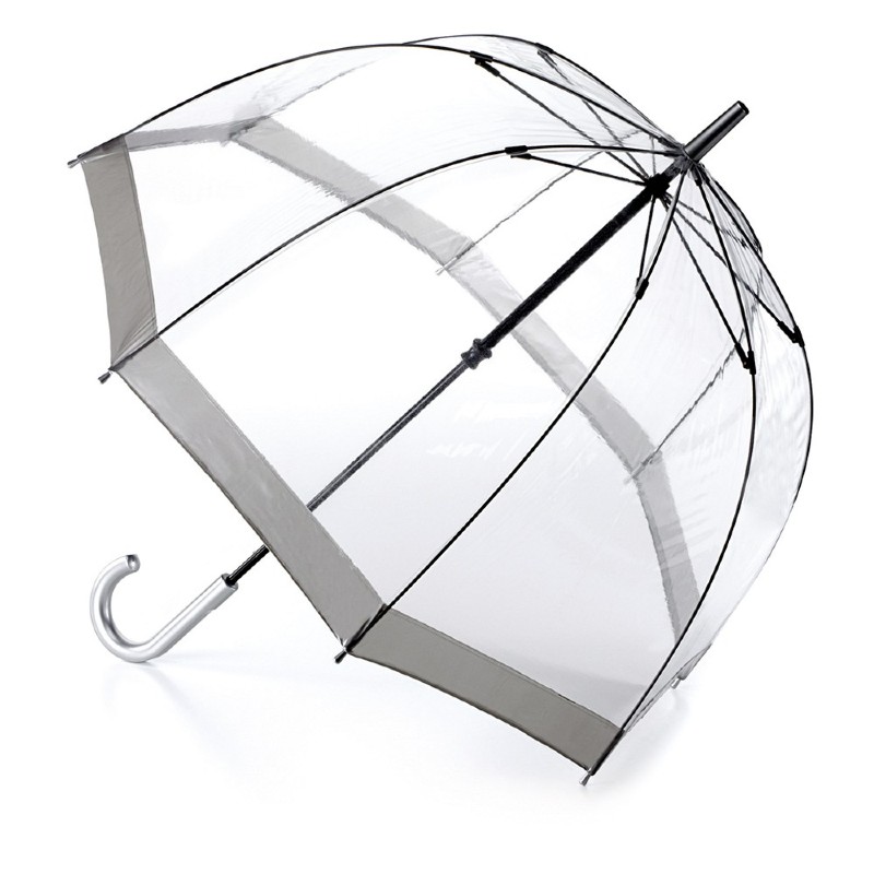 Fulton Birdcage Clear Dome Umbrella (Silver)