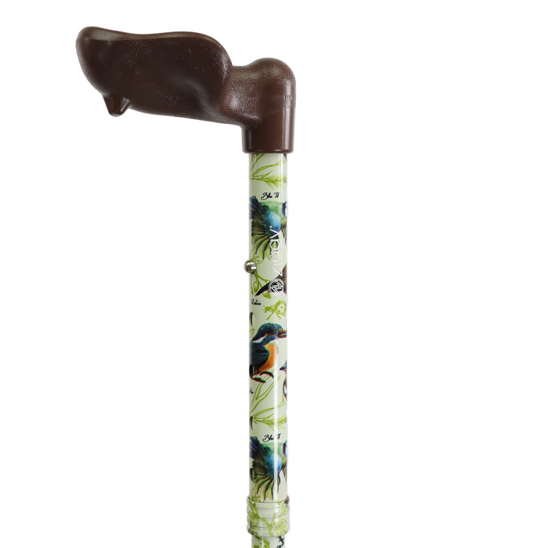 Garden Birds Anatomical Height-Adjustable Foldable Walking Stick